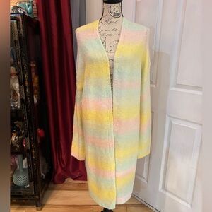 Hem & Thread Pastel Neon Duster Sweater